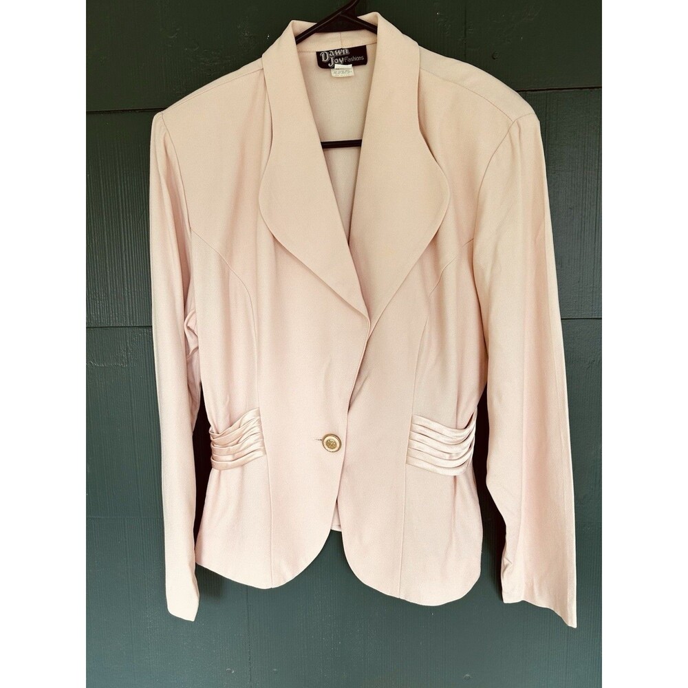 Vintage 80s Pink Blazer Medium Satin Drape Balletcore Coquette Dollette USA